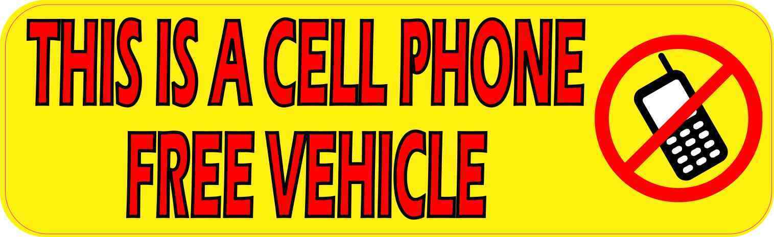 10x3 Cell Phone Free Vehicle Bumper Magnet Safety Car Truck Sign Decal Magnets