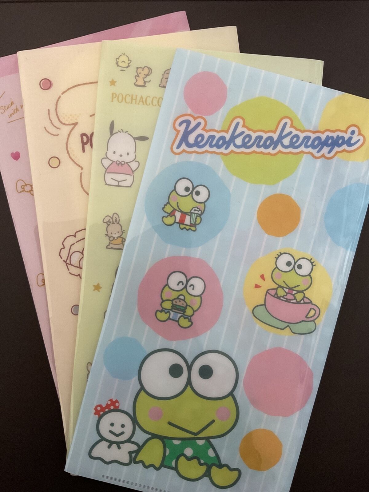 Sanrio Hello Kitty Pompom Pochacco Keroppi File Folder Organizer Japan BUNDLE