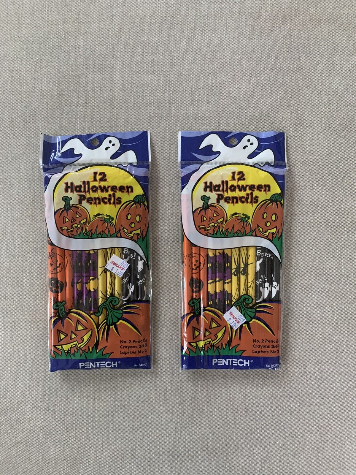 (2) Vtg 1990s HALLOWEEN Pentech Pencils New Unopened Packs No. 2 NOS 1999 90s