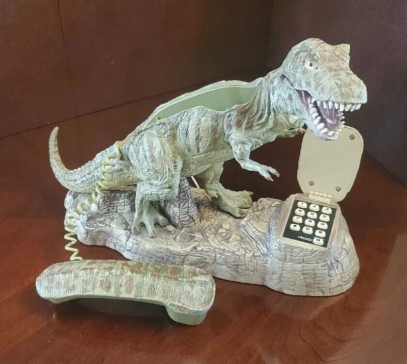 Vintage 90s Tyrannosaurus Rex Dinosaur Telephone - Tested & Works 
