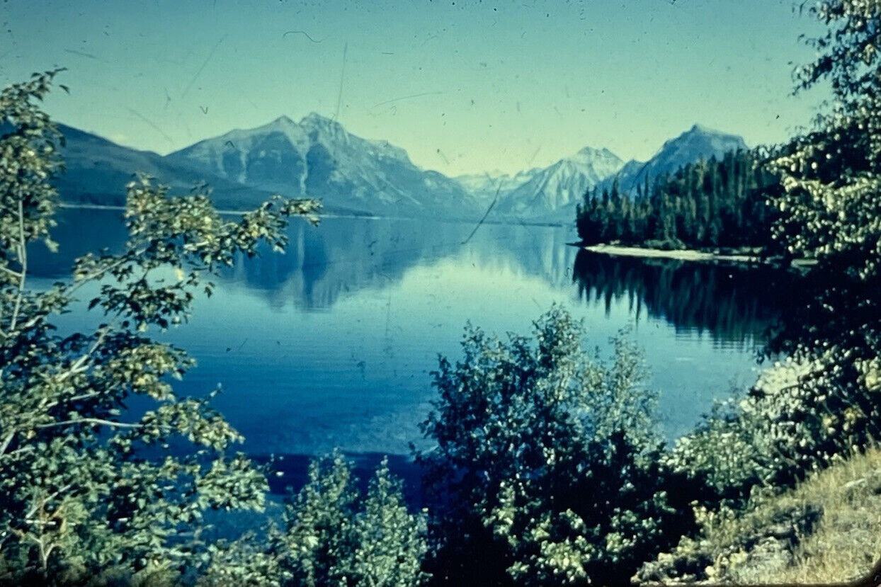 Vintage Photo Slide Lake McDonald Montana Landscape