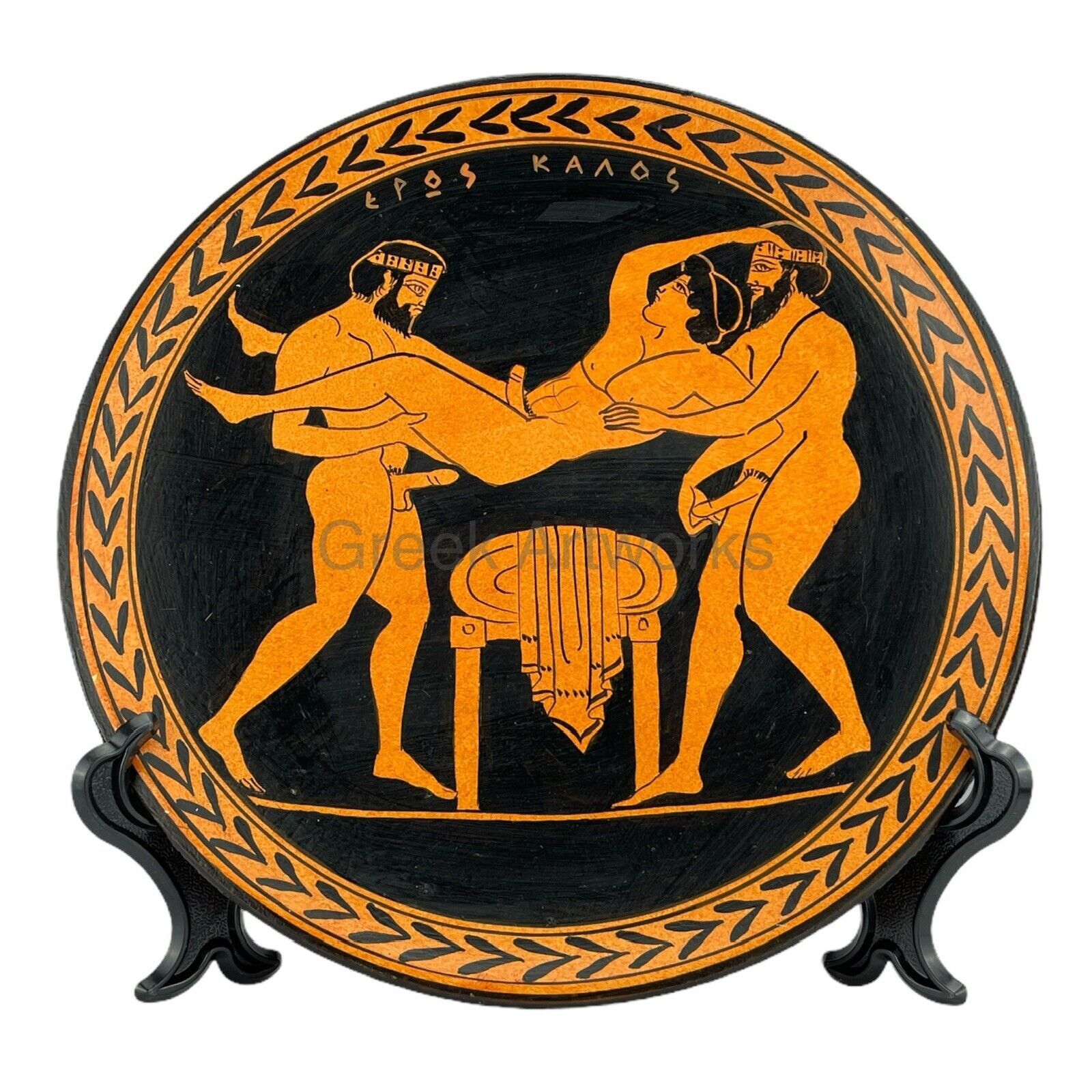 Homosexual Love Gay Sex Painting Ancient Greece Ceramic Plate Greek Pottery