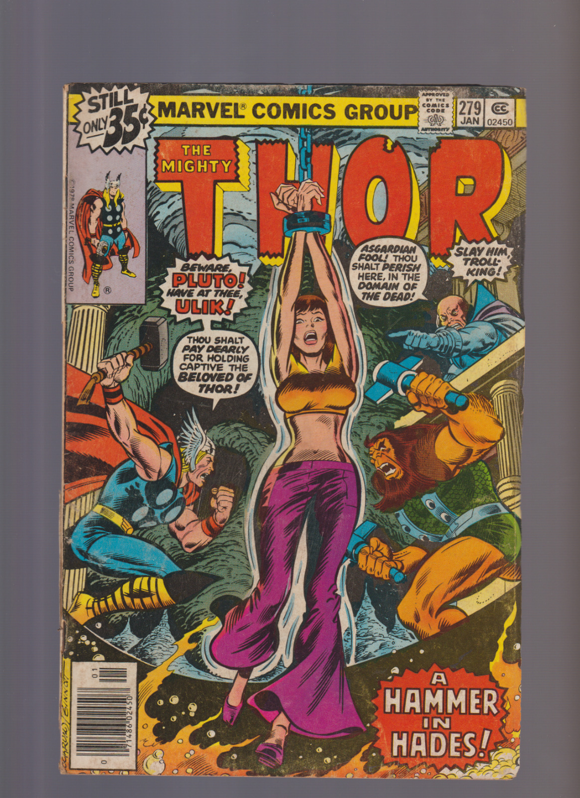 The Mighty Thor #279 (1978) CLASSIC JANEFOSTER BONDAGE COVER NEWSSTAND GD- POOR