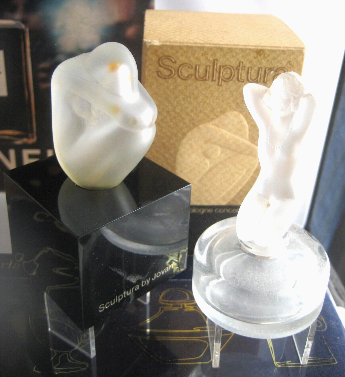 🎁lot Vintage Parfum perfume bottle Isadora Jovan nude Sculptra cologne