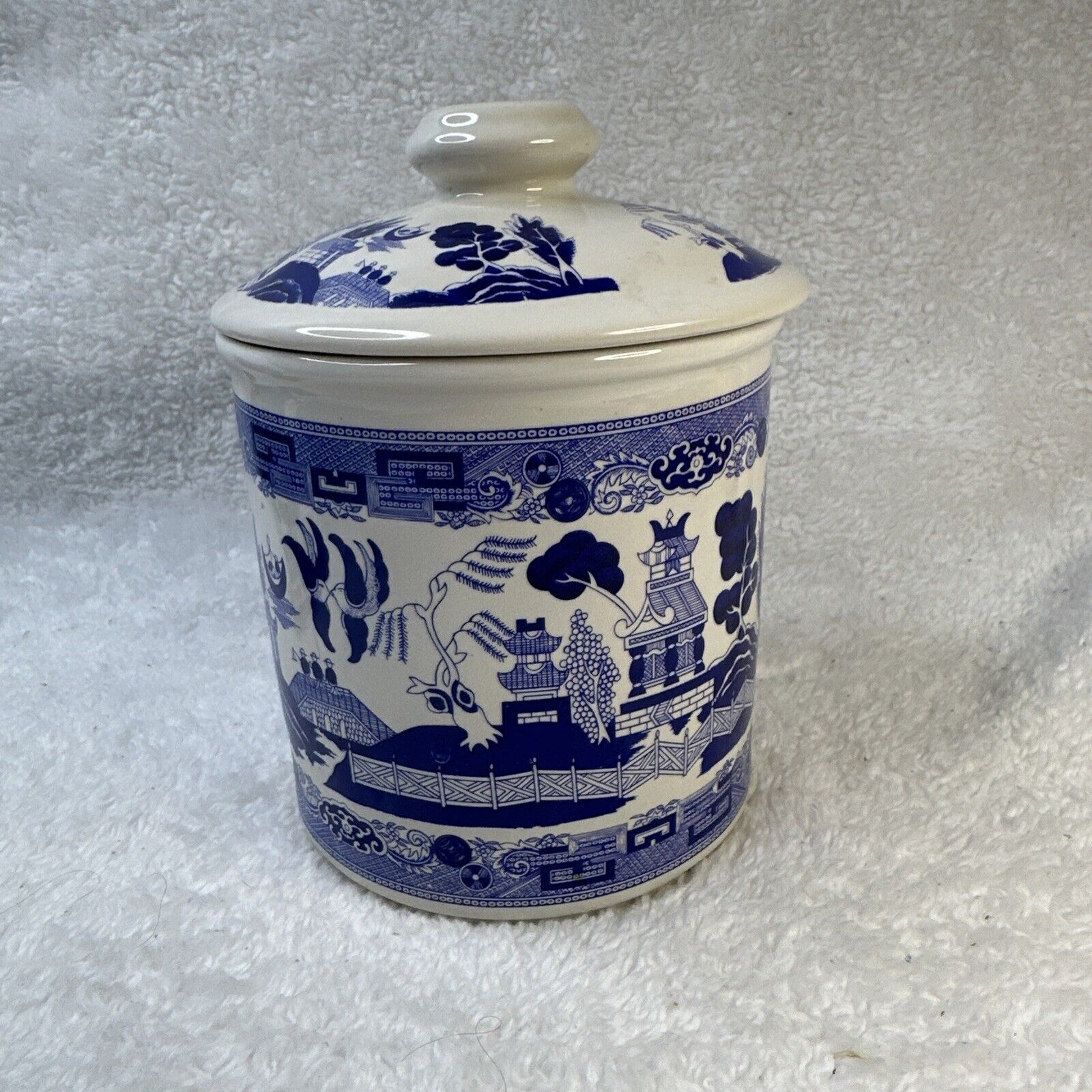 Blue Willlow Vintage Johnson Bros Canister