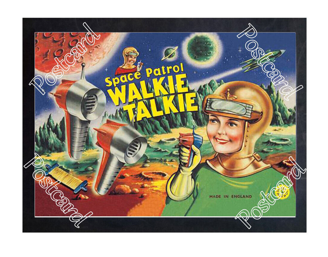 Historic Space Patrol Walkie Talkie 1950 Tin Toy Advertising Postcard