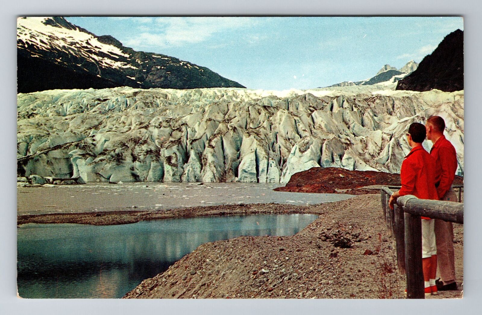 Juneau, AK-Alaska, Mendenhall Glacier Antique, Vintage Souvenir Postcard