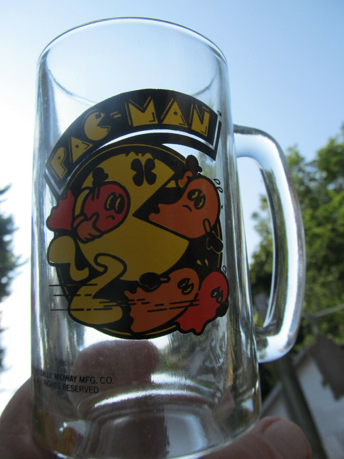PAC-MAN First run Glass Mug VINTAGE 1980 The year the game was made Beer Mug