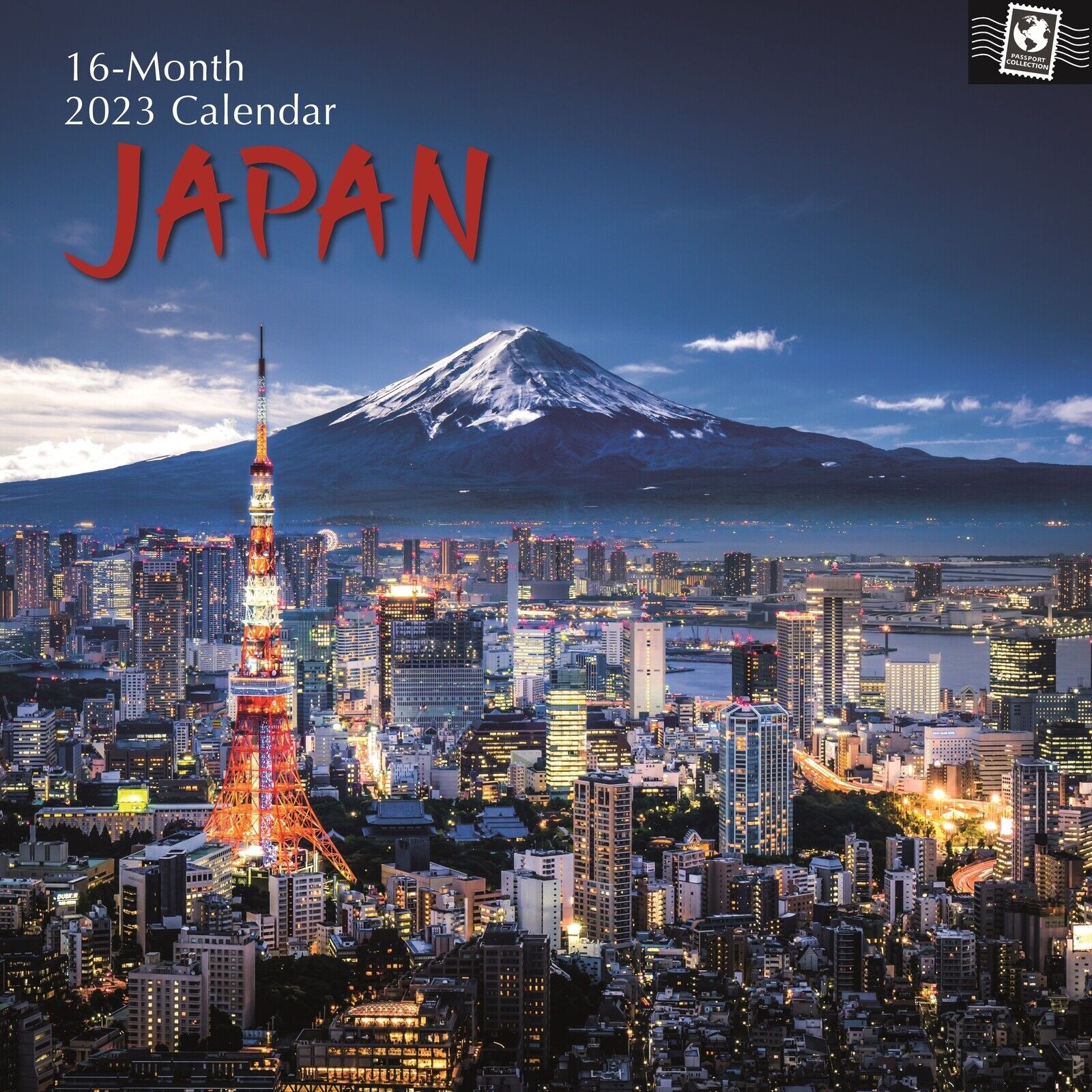 2023 Wall Calendar - Japan, 12 x 12 Inch Monthly, 16-Month, Passport Collection