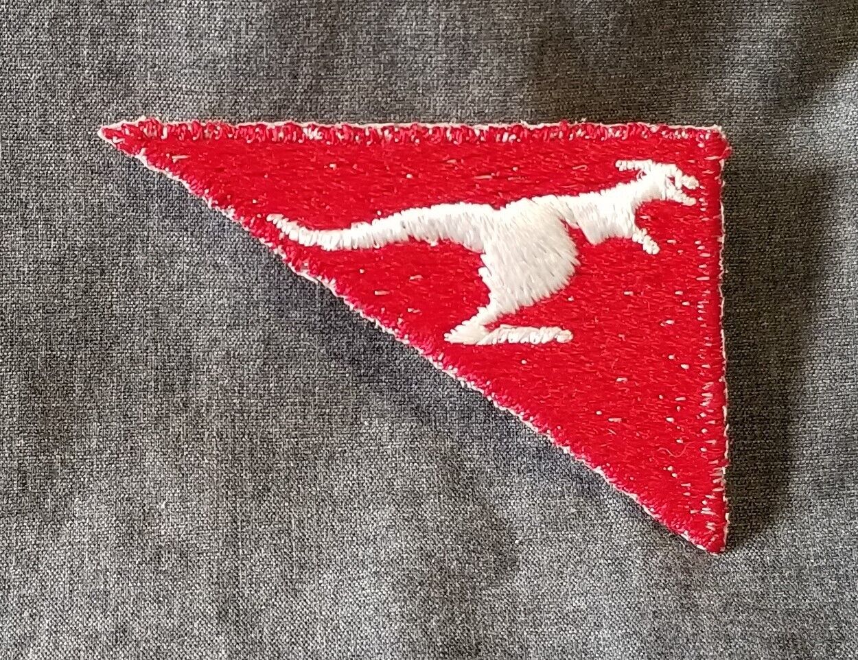 LMH Patch Badge KANGAROO White on Red Triangle Military Insignia Unit 2-3/8\