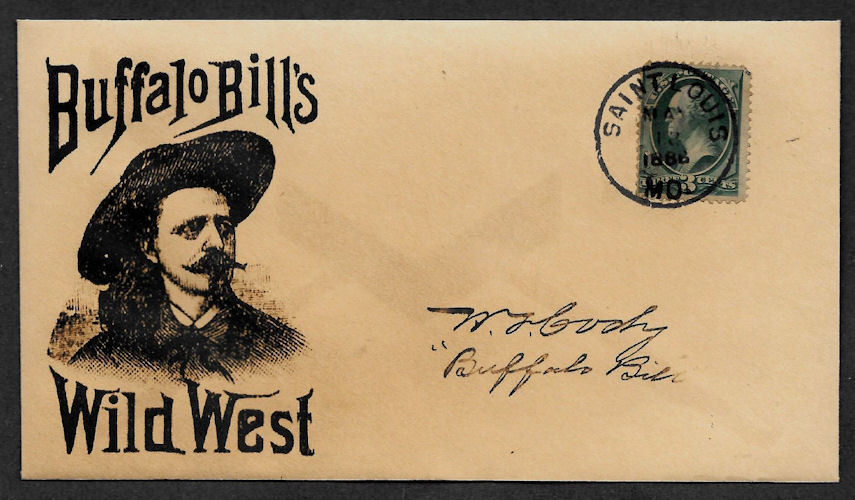 Buffalo Bill collector envelope w original period stamp 125 years old *OP1121
