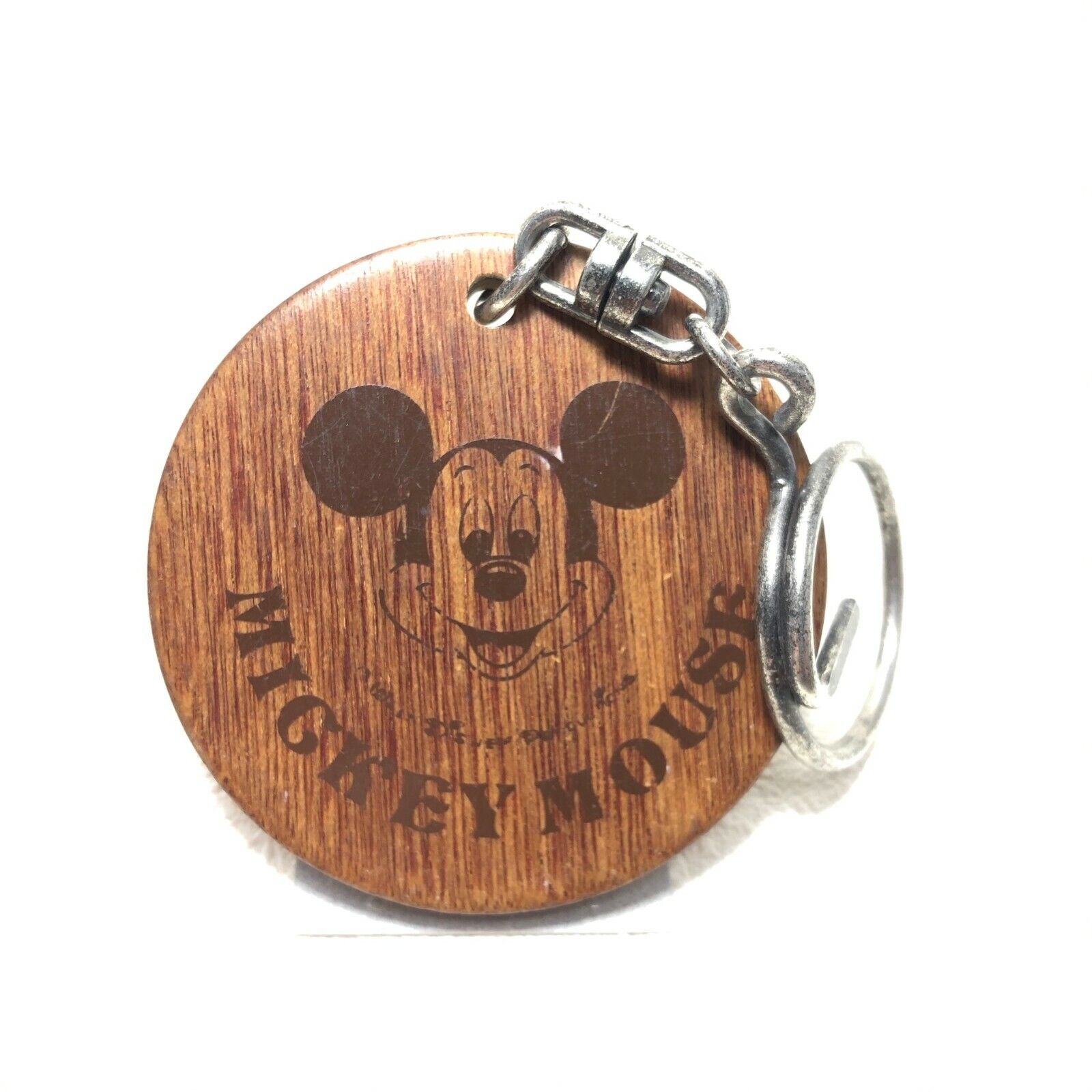 Mickey mouse keychain Rare wooden Vintage Tokyo Disneyland Souvenir us18