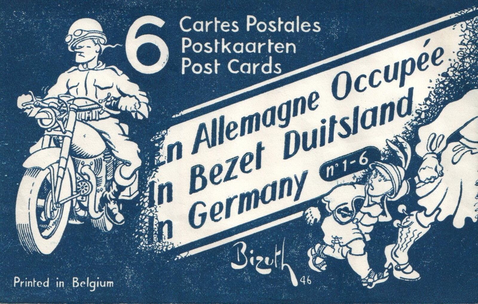 SCARCE GENUINE Wrapper for Comic WWII BIZUTH Anti-German Occupation POSTCARDS