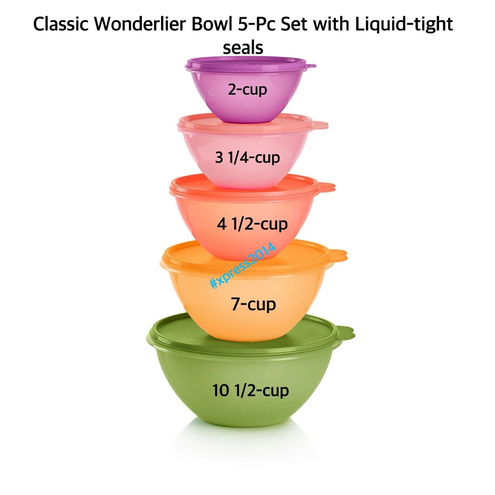 Tupperware NEW Classic Wonderlier Bowl 5-pc Set With Seals