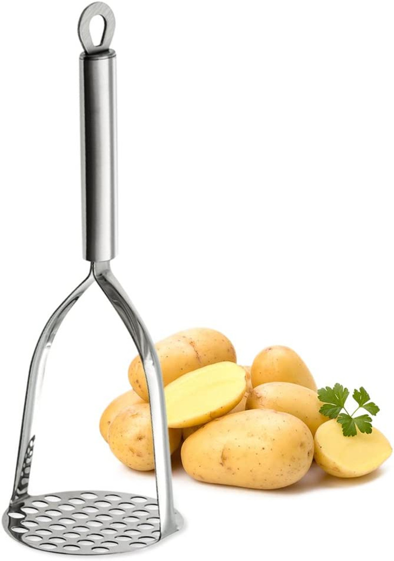 Potato Masher Stainless Steel, Heavy Duty Ricer with Durable Sturdy Grips, for E