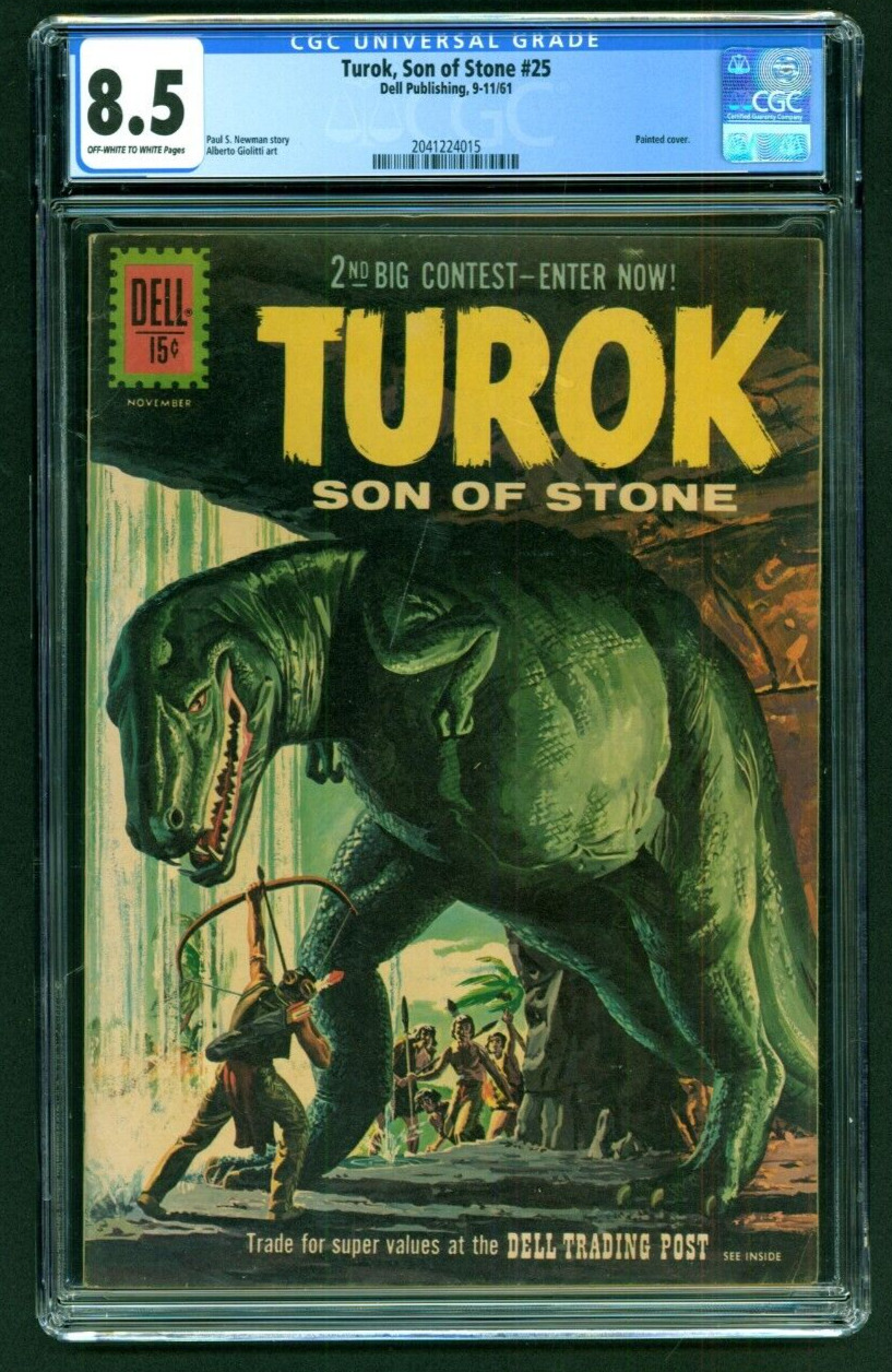 Turok Son of Stone #25 CGC 8.5 Dell 1961 cool dinosaur cover