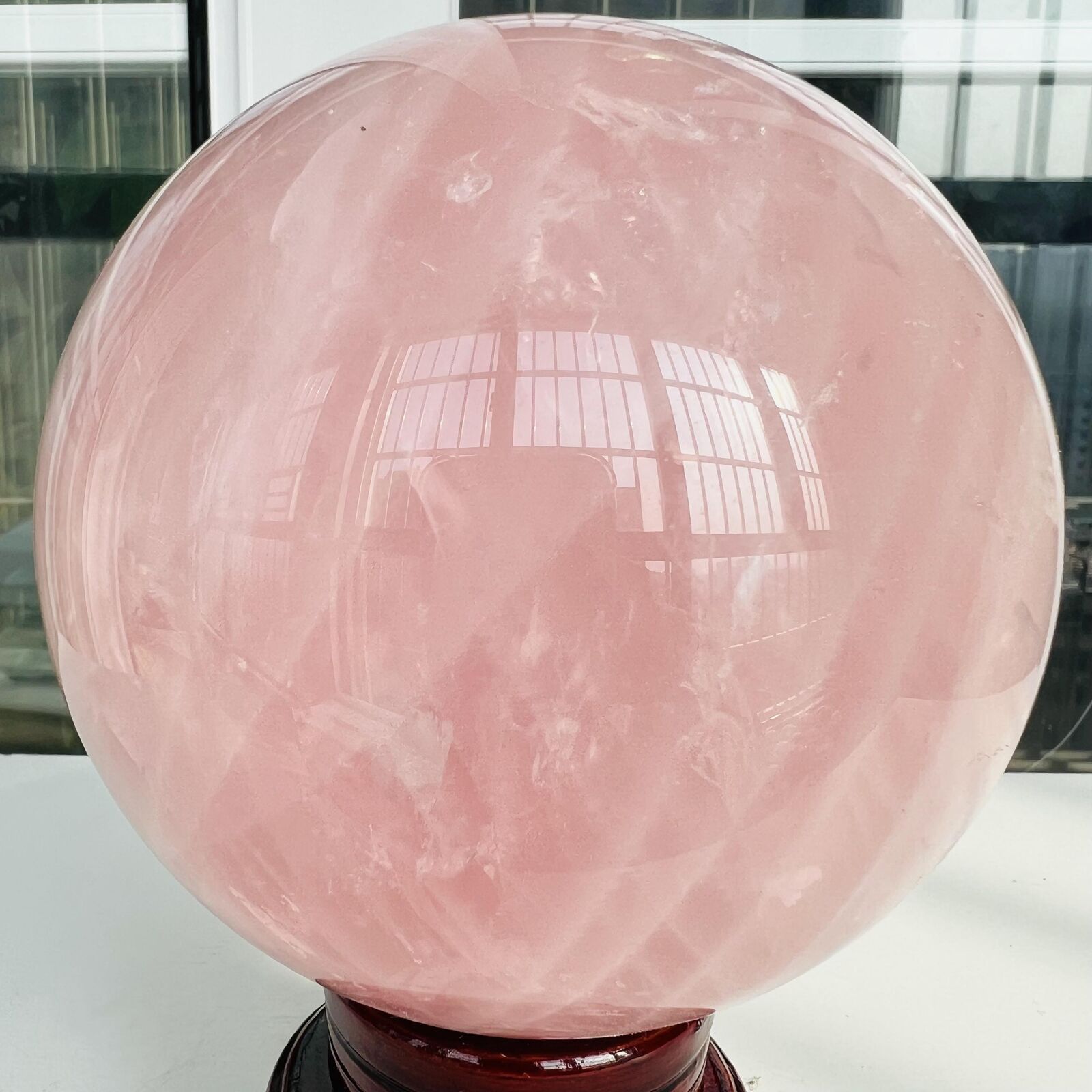 Natural Pink Rose Quartz Sphere Crystal Ball Decor Reiki Healing 5.01LB