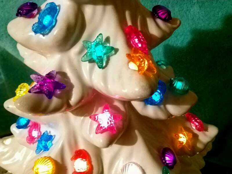 30 Nautical Theme Ceramic Christmas Tree Lights Bulbs Sea Horse, Shells Starfish