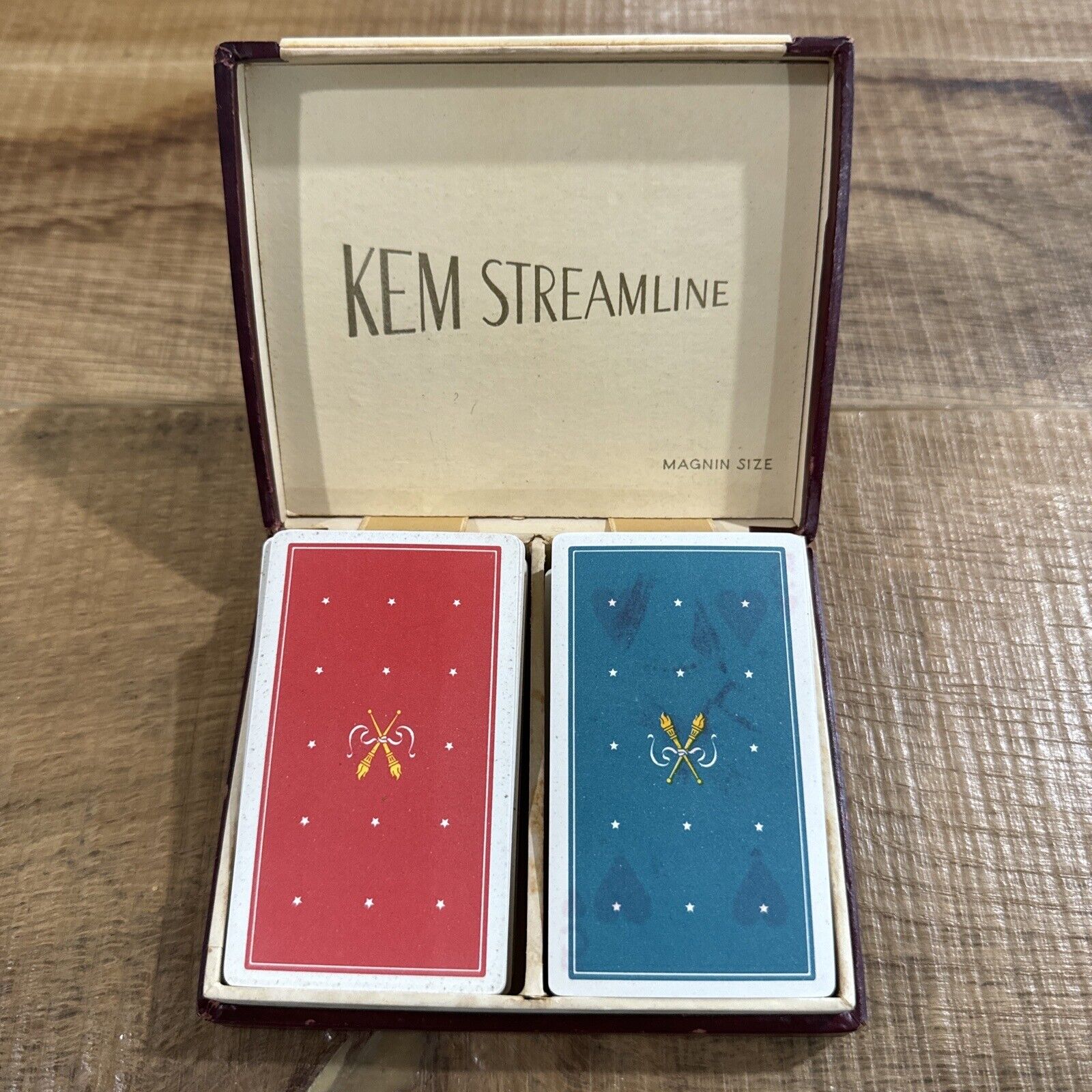 KEM Streamline Playing Cards New York World's Fair 1939 Clamshell Case Magnin