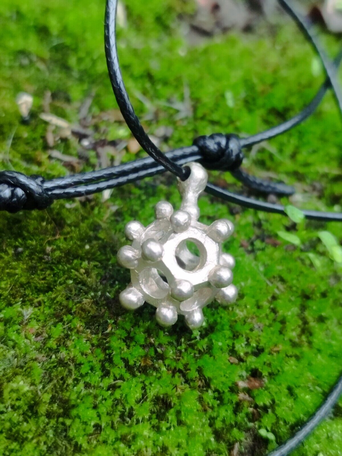 Roman Dodecahedron amulet silver plated handmade