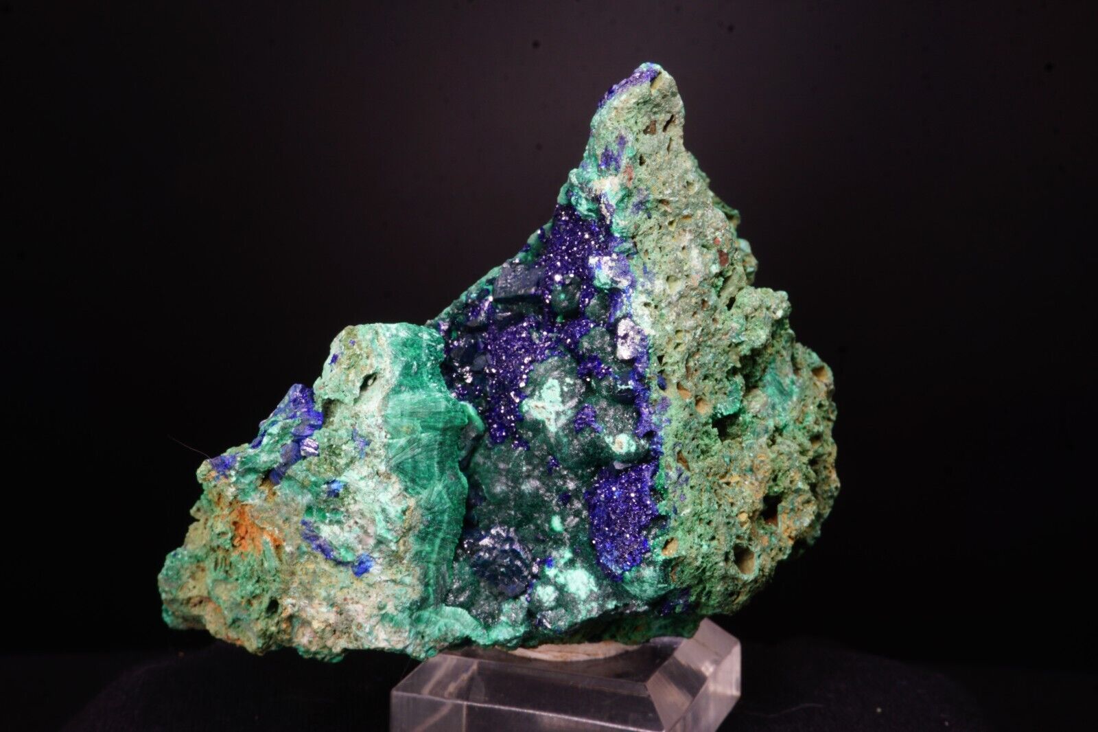 Azurite & Fibrous Malachite / 8.5cm Mineral Specimen / From Sepon Mine, Laos