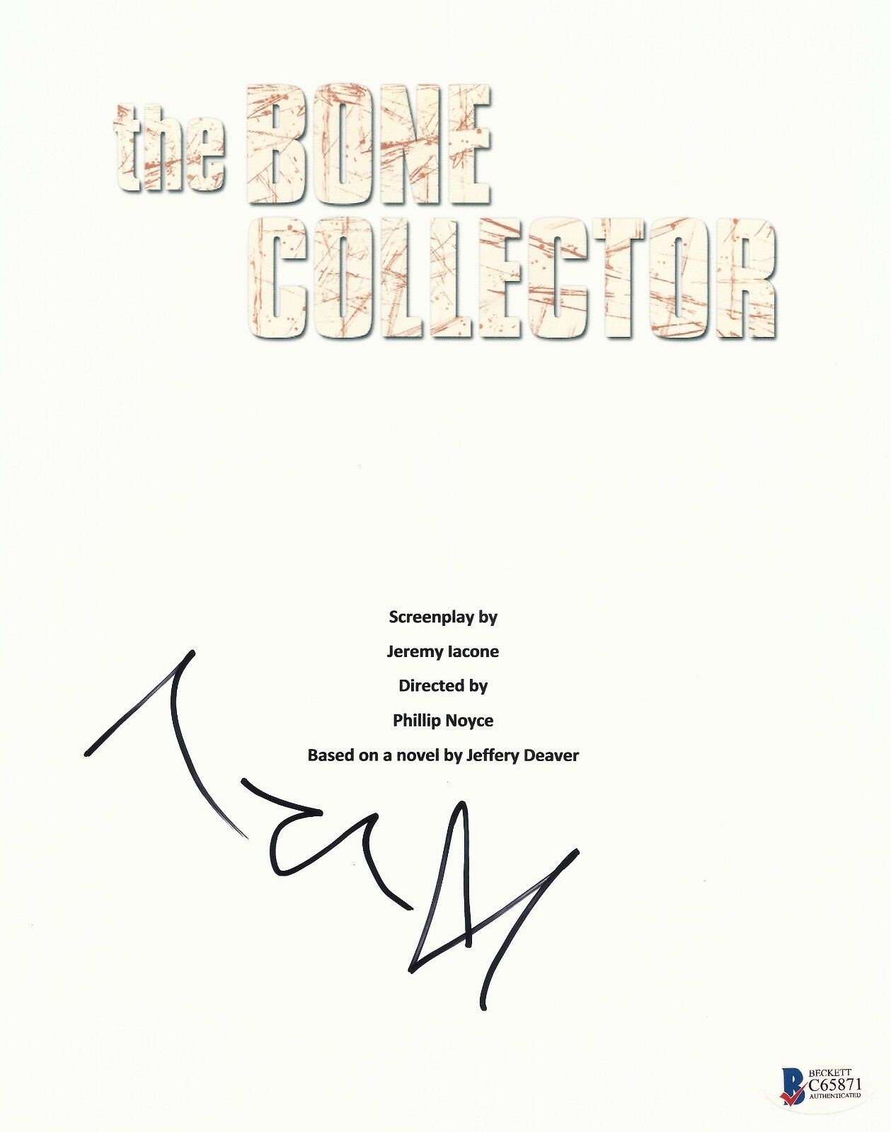 ANGELINA JOLIE SIGNED 'THE BONE COLLECTOR' FULL SCRIPT SCREENPLAY AUTHENTIC BAS