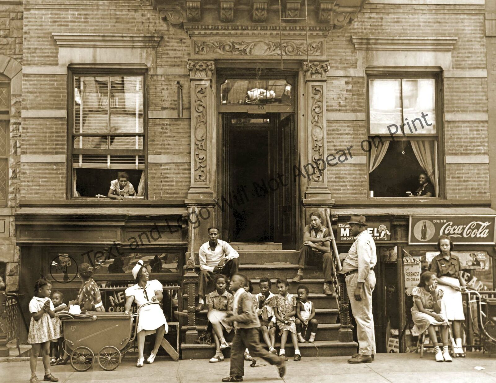 1935-1939 Harlem Tenement in Summer, NY Vintage Old Photo 8.5