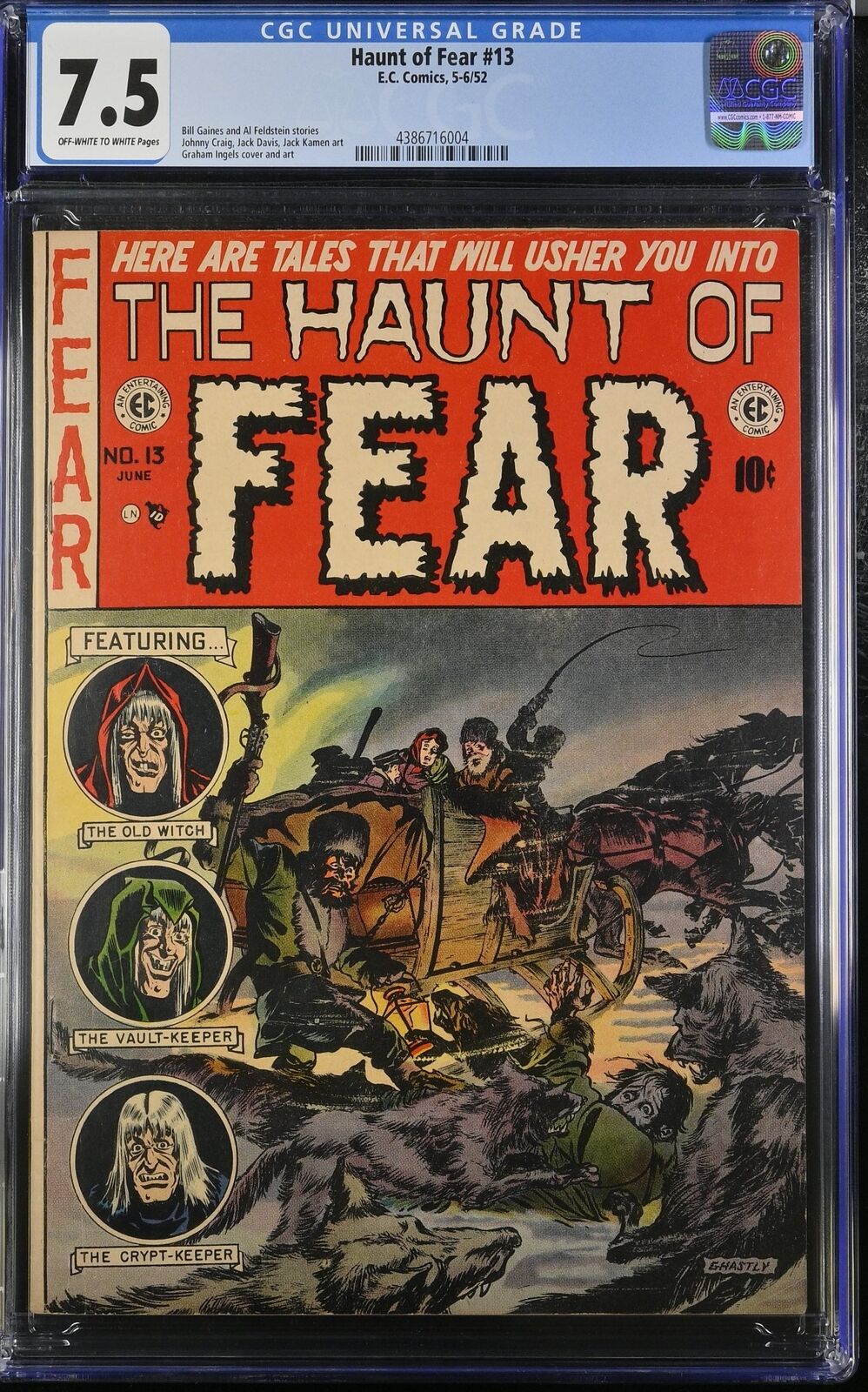 Haunt of Fear #13 CGC VF- 7.5 For the Love of Death Graham Ingels Art