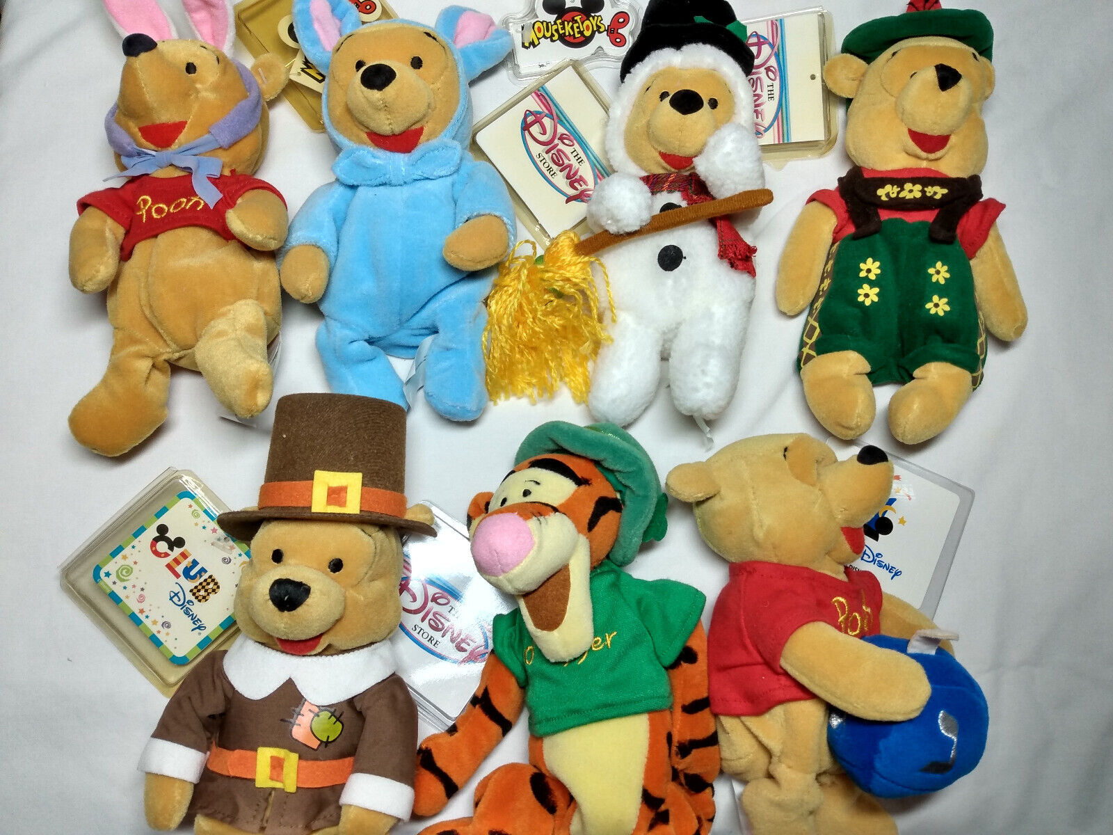 Winnie the Pooh Tigger Holiday Themed Costumes Disney Plush Toys Dolls Lot