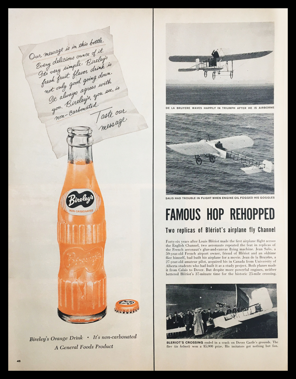 1955 Bireley's Non-Carbonated Orange Drink Vintage Print Ad