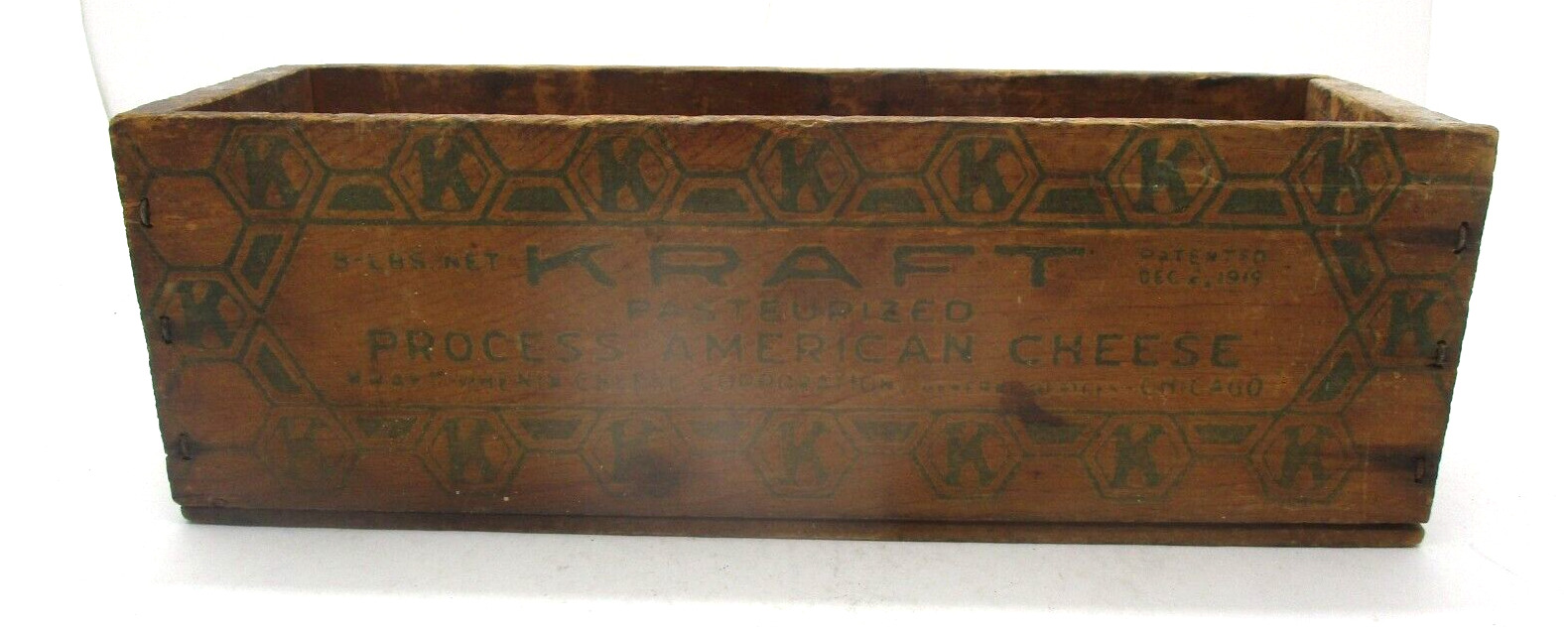 Vintage Kraft American PROCESS 5LB Wooden Cheese Box
