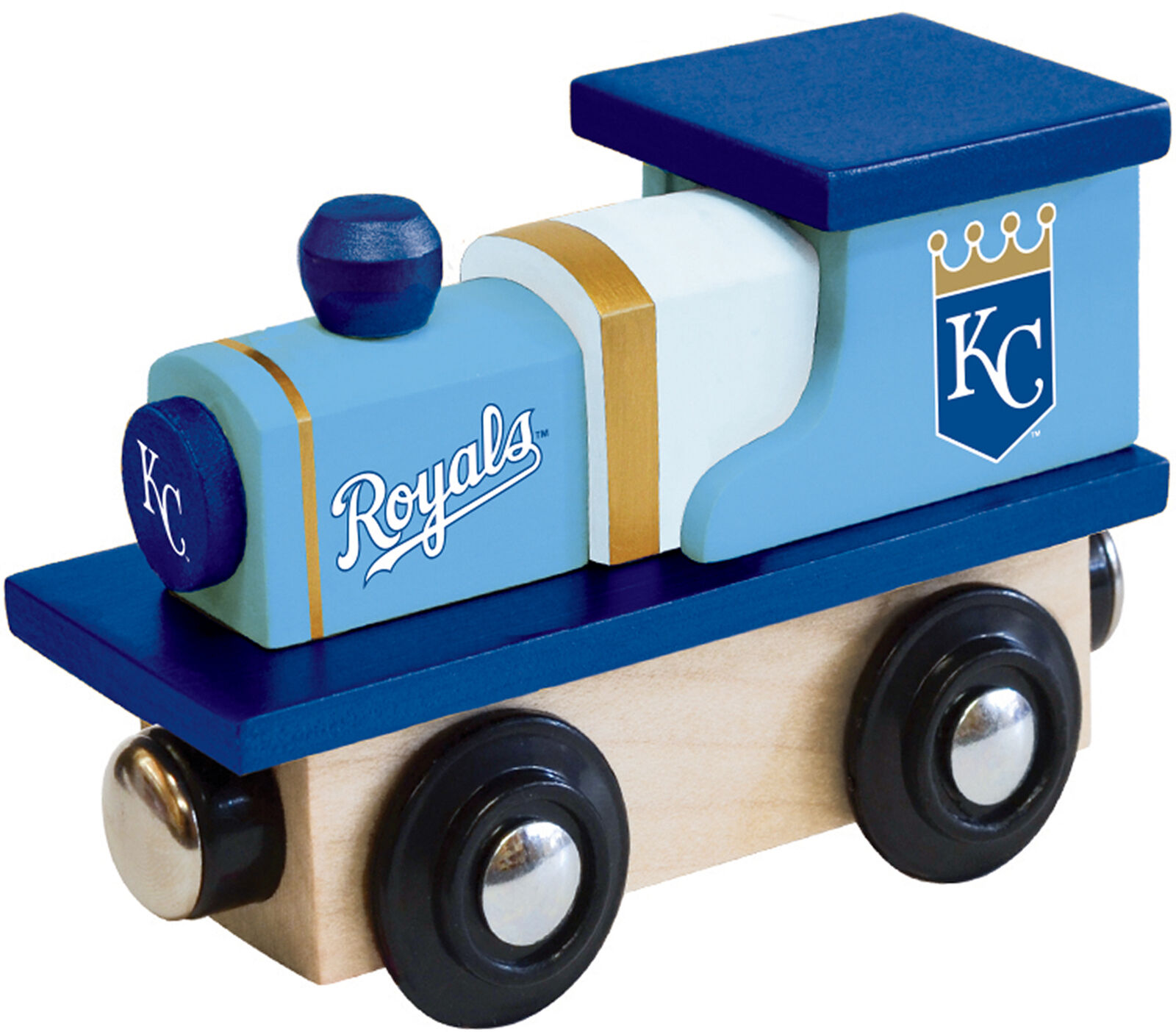 Officially Licensed MLB Kansas City Royals Wooden Toy Train Engine For Kids