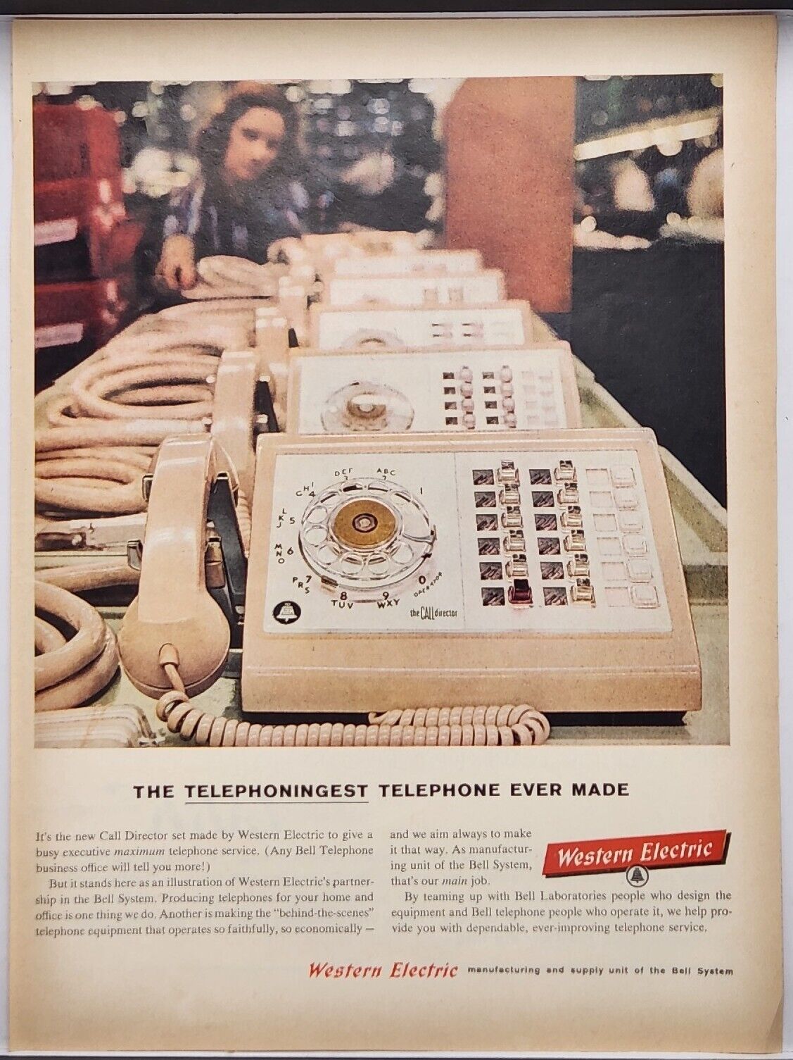 1960 Western Electric Bell Telephoningest Telephone Ever Made Vtg Print Color Ad