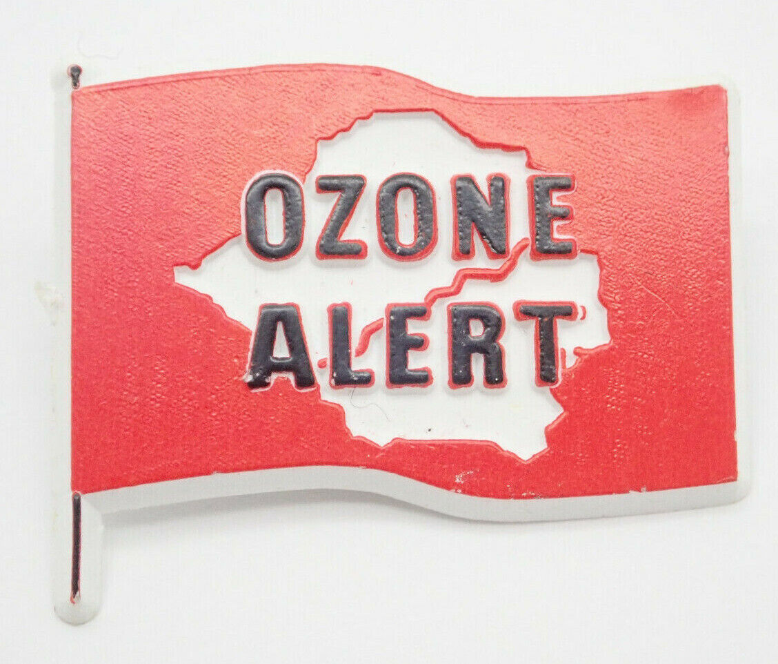 Ozone Alert Red Flag Vintage Lapel Pin