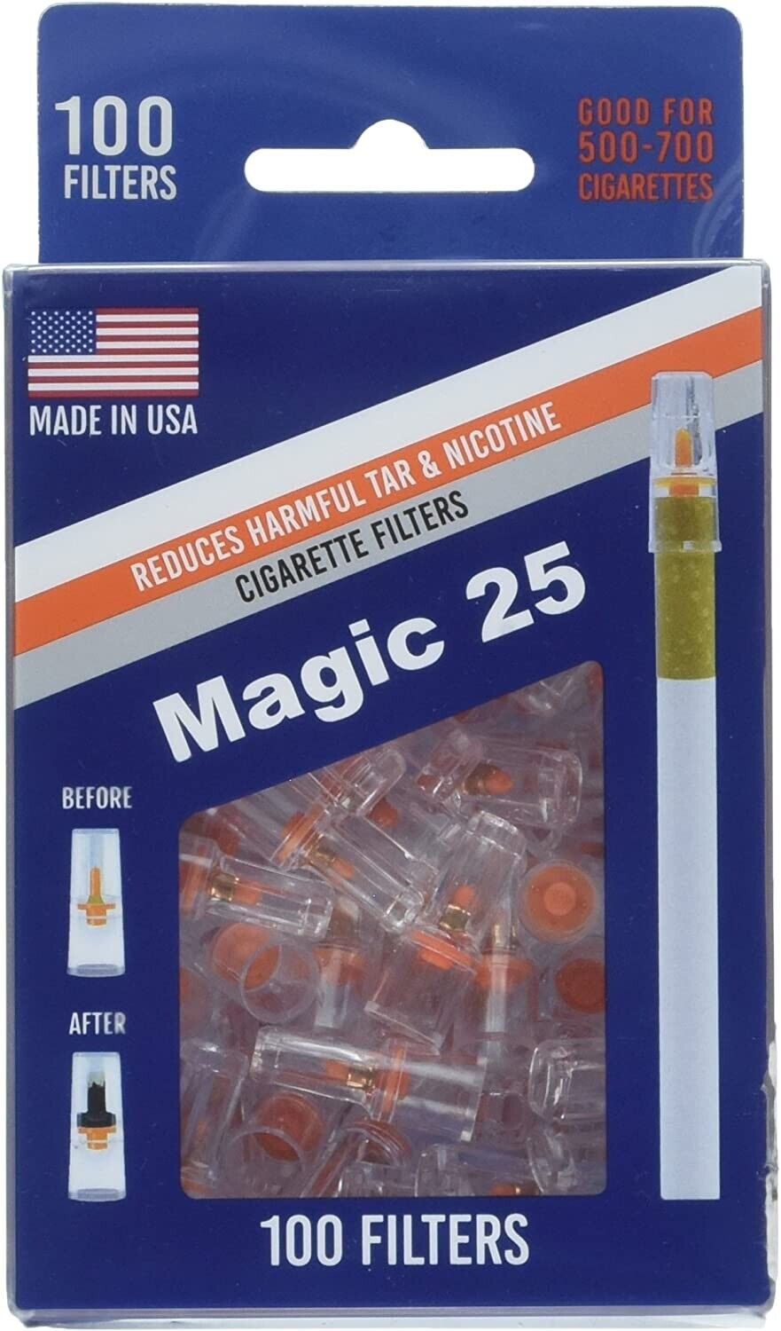 MAGIC 25 100 Filters Value 1 Pack Disposable Cigarette Filters