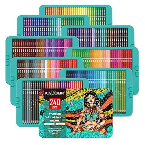 KALOUR Professional Colored Pencils,Set of 240 Count (Pack 1), Multicolor 