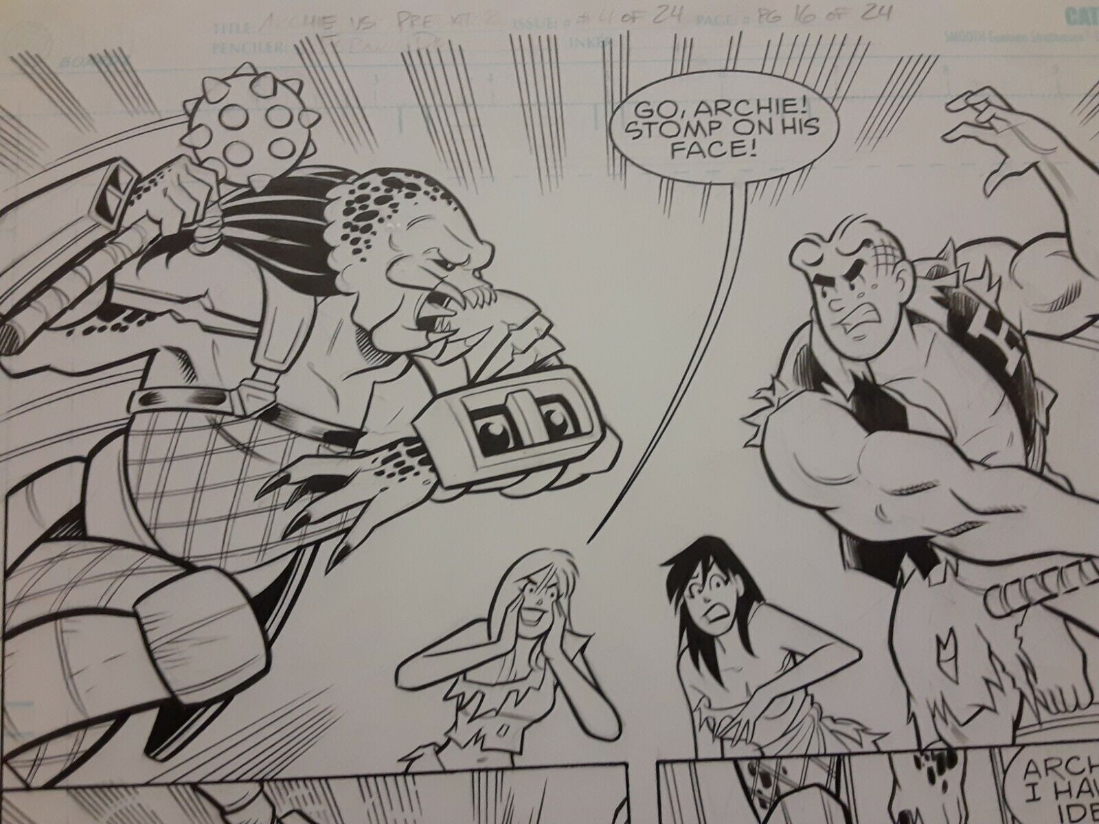 Archie vs The Predator Original Comic Book Art Page Signed
