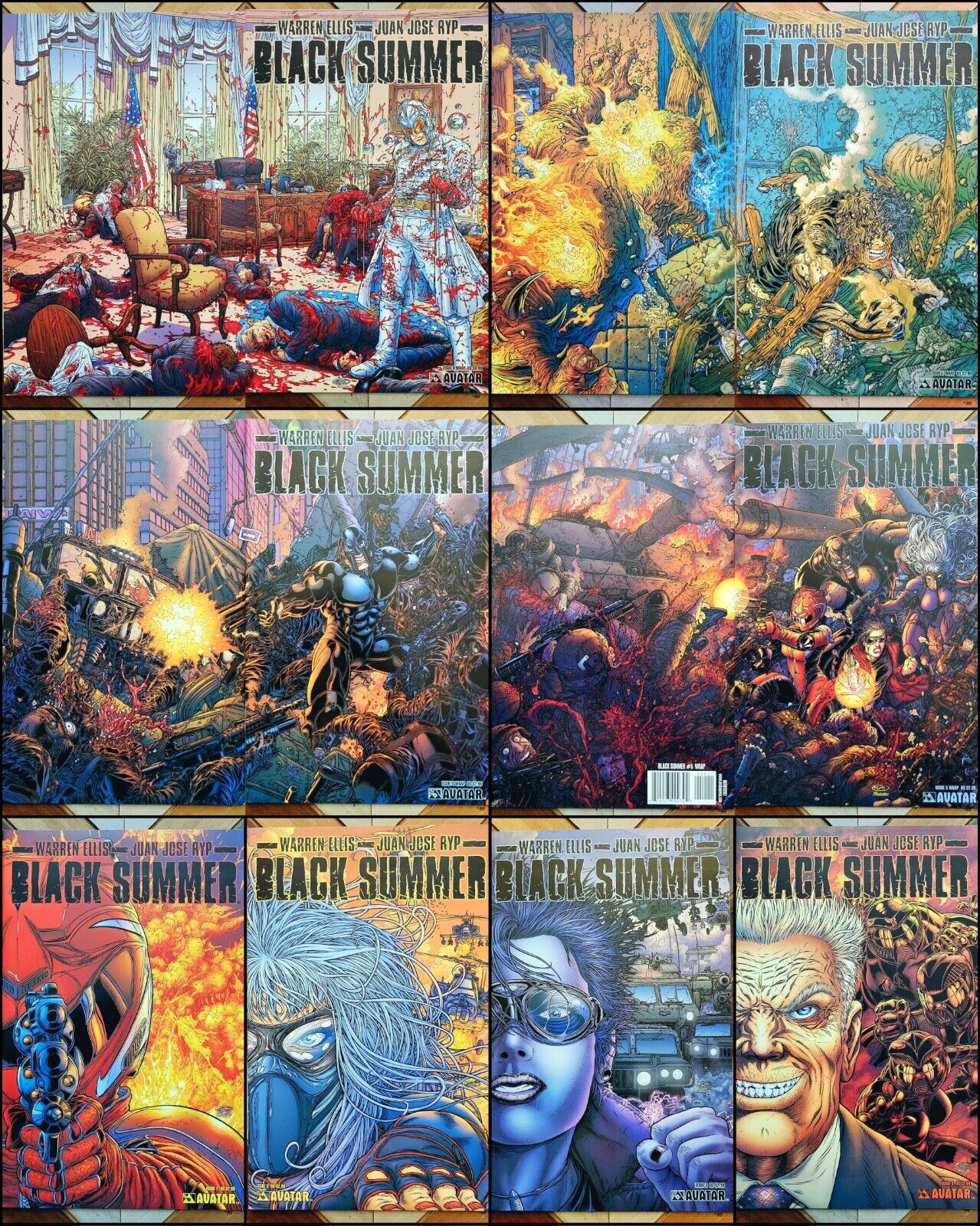 BLACK SUMMER #0-6 (Avatar 2007) Set Of 8 New Heroes & Villains WARREN ELLIS