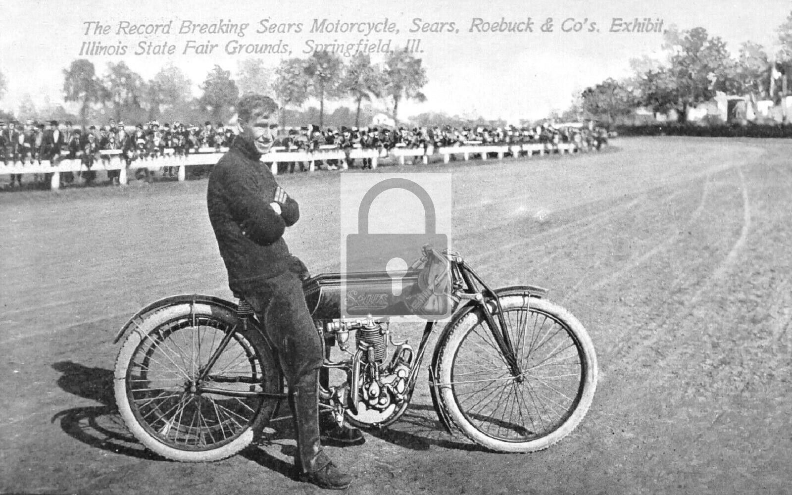 Record Breaking Sears Roebuck Motorcycle Springfield Illinois - 8x10 Reprint
