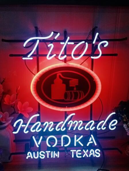 Tito\'s Handmade Vodka Texas Lamp Neon Light Sign 24\