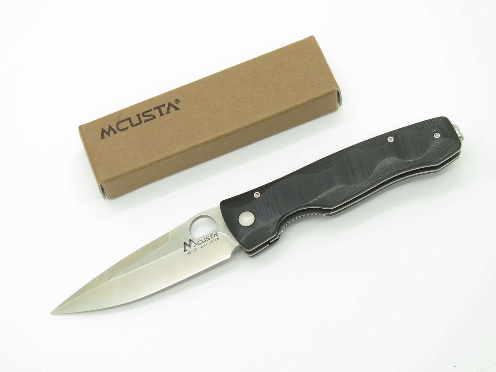 2010 Mcusta Seki Japan MC-102 Black Micarta VG-10 Folding Pocket Knife with Clip