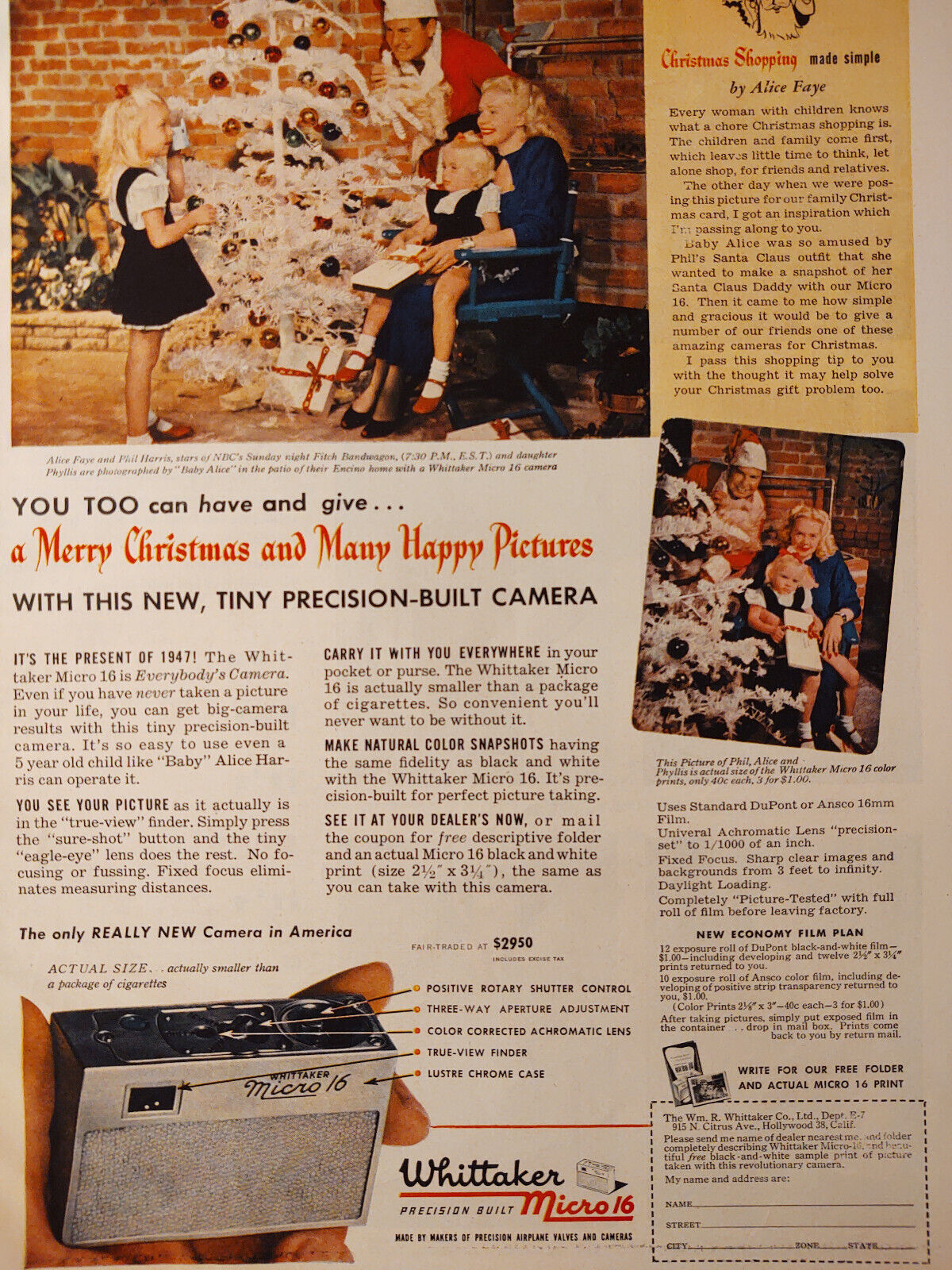1947 Original Esquire Art Ads Whittaker Micro Camera Brentwood Sportswear 
