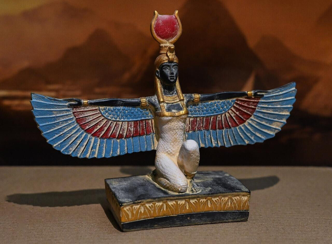 RARE Egyptian Antiquities Statue of the goddess  Isis with open wings Egypt BC