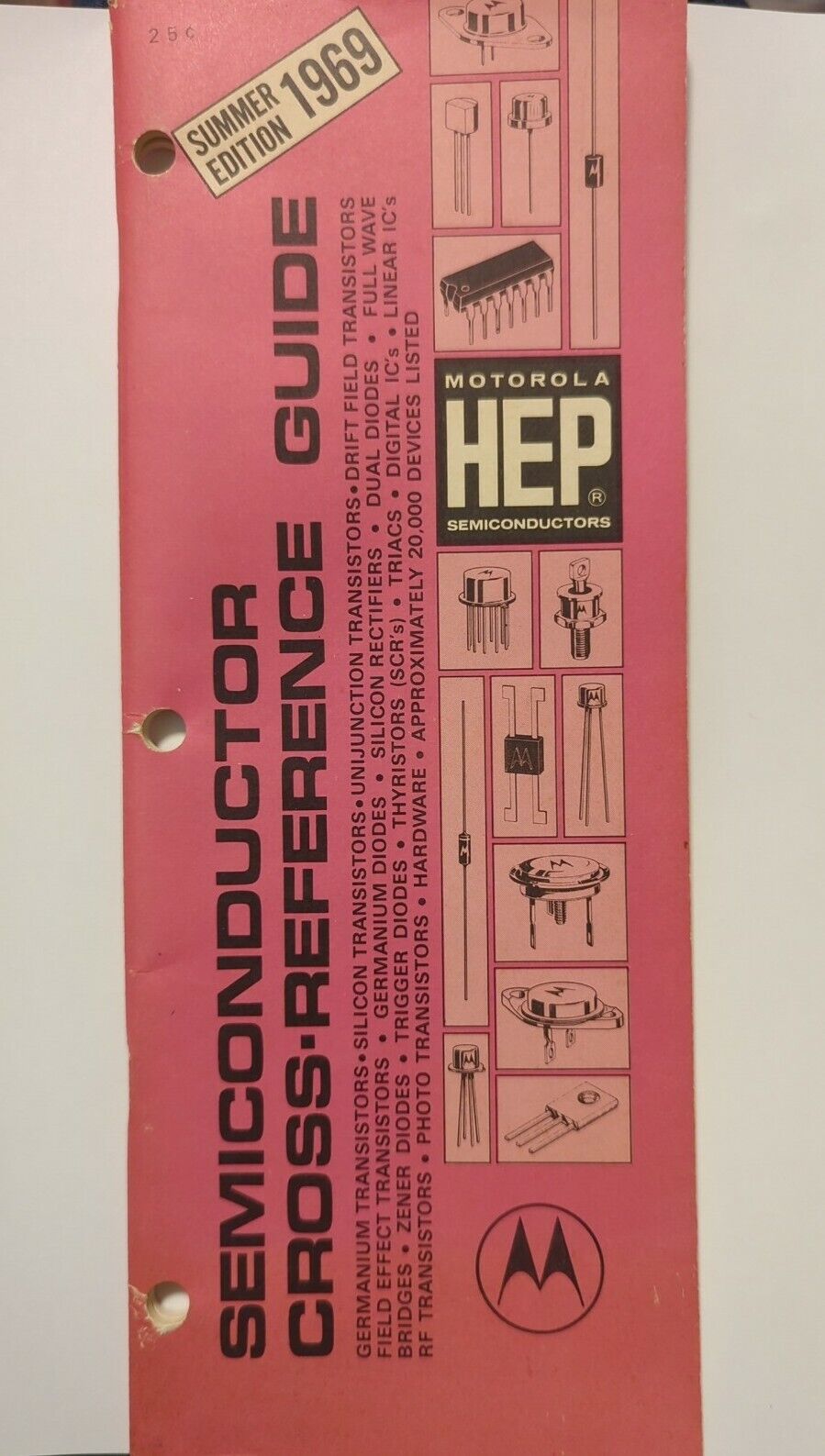Vintage Motorola HEP Semiconductor Cross-Reference Guide 1969 Catalog Original