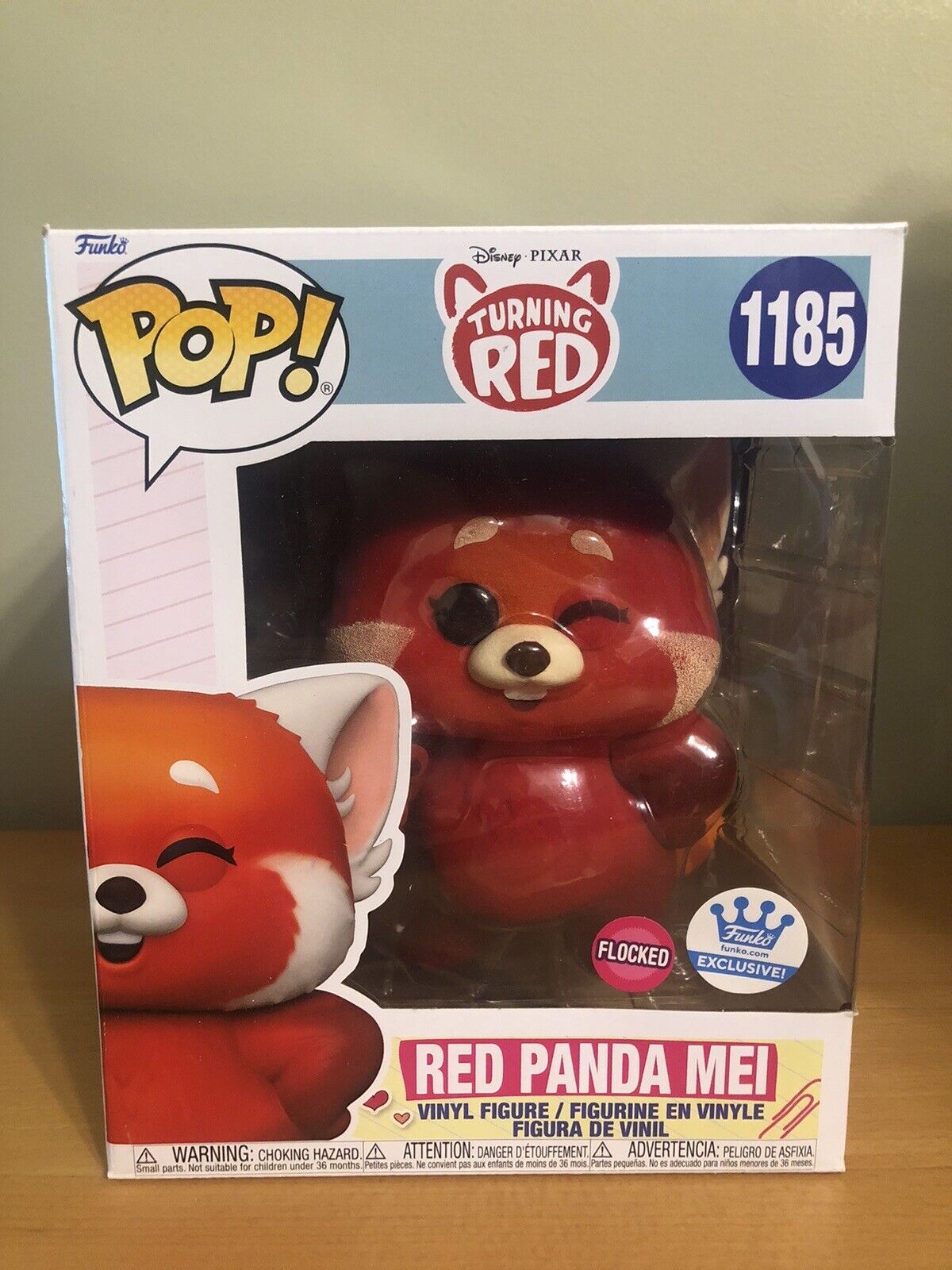 Funko POP Disney Pixar Turning Red Red Panda Mei #1185 [Flocked] Exclusive