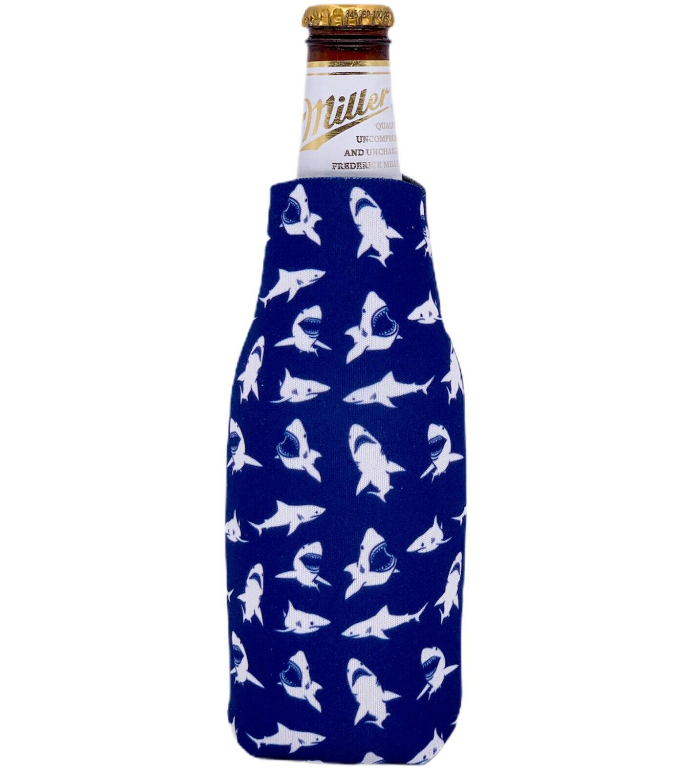 Shark Pattern Zipper Beer Bottle Coolie