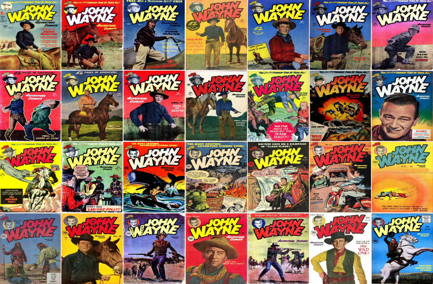 1949 - 1955 John Wayne Adventure Comic Book Package - 29 eBooks on CD
