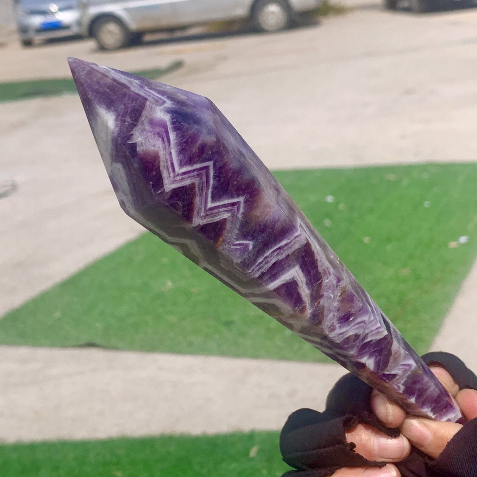 252gNatural Dream Amethyst Quartz Crystal Single End Magic Wand Targeted Therapy