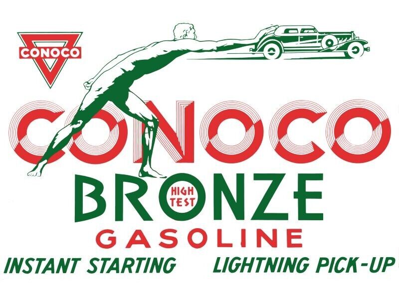 CONOCO Bronze Gasoline Art Deco Style NEW METAL SIGN: 12 x 16\