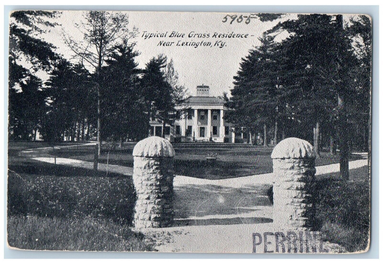 Lexington Kentucky Postcard Typical Blue Grass Residence c1910 Vintage Antique